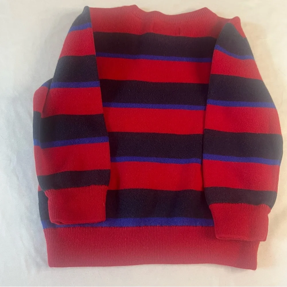 Polo Ralph Lauren Toddler Boys Sweater 3T Striped Red Navy Pony Logo Pullover